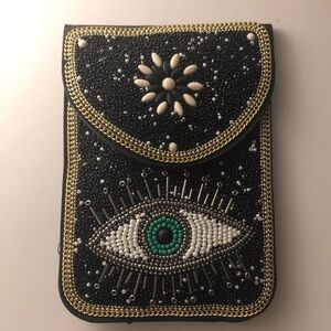 Beaded Eye Pattern Clutch